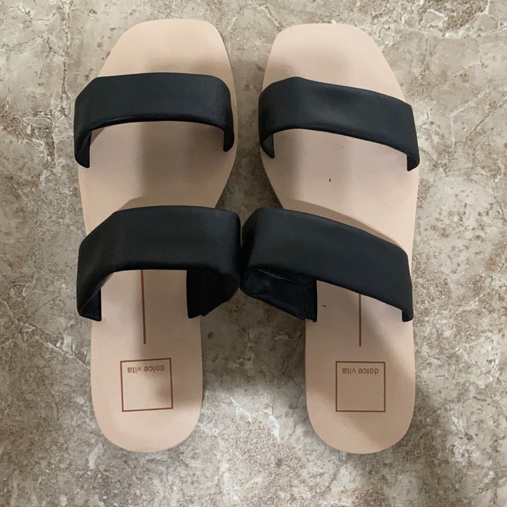 Dolce Vita Black Strap Sandal Slides
